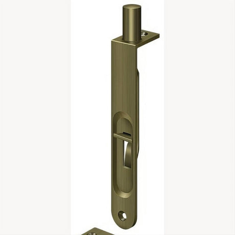 Deltana 6FBR5 6FBR 6" Round Edge HD Flush Bolt Antique Brass