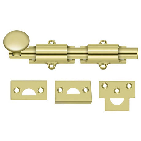 Deltana 6SB3 6SB 6" Security Surface Bolt Polished Brass