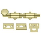Deltana 6SB3-UNL 6SB 6" Security Surface Bolt Unlacquered Bright Brass