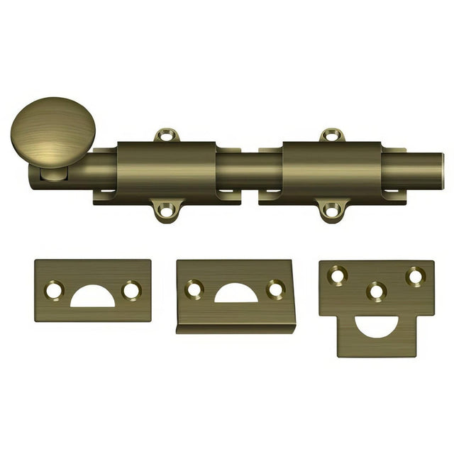 Deltana 6SB5 6SB 6" Security Surface Bolt Antique Brass