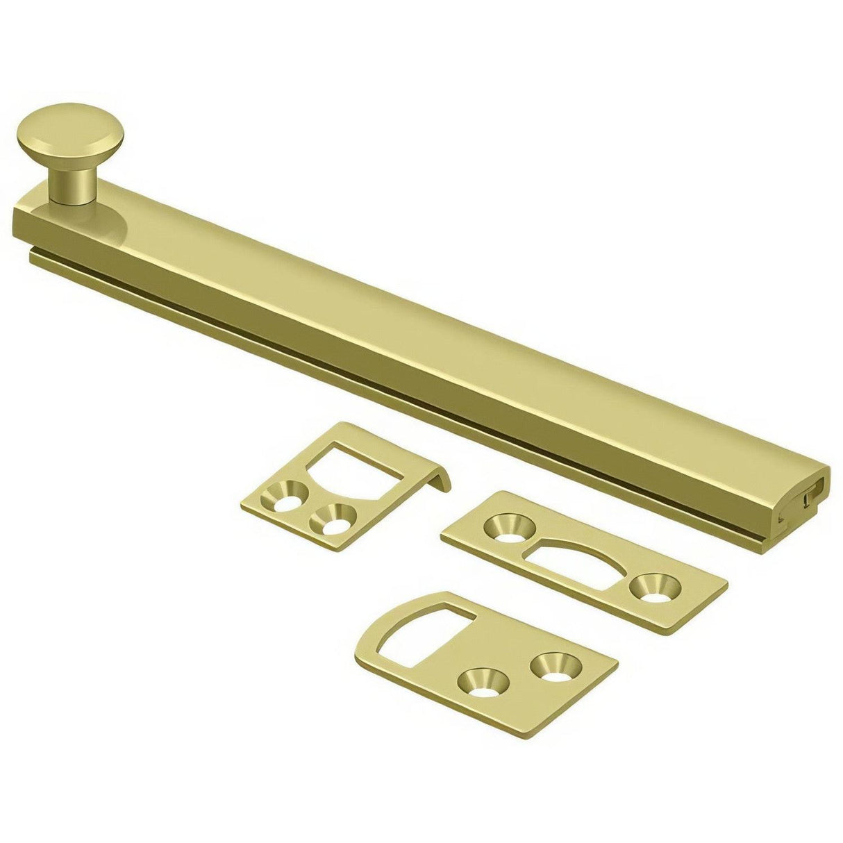 Deltana 6SBCS3 6SBCS 6" Surface Bolt with Concealed Screws Polished Brass