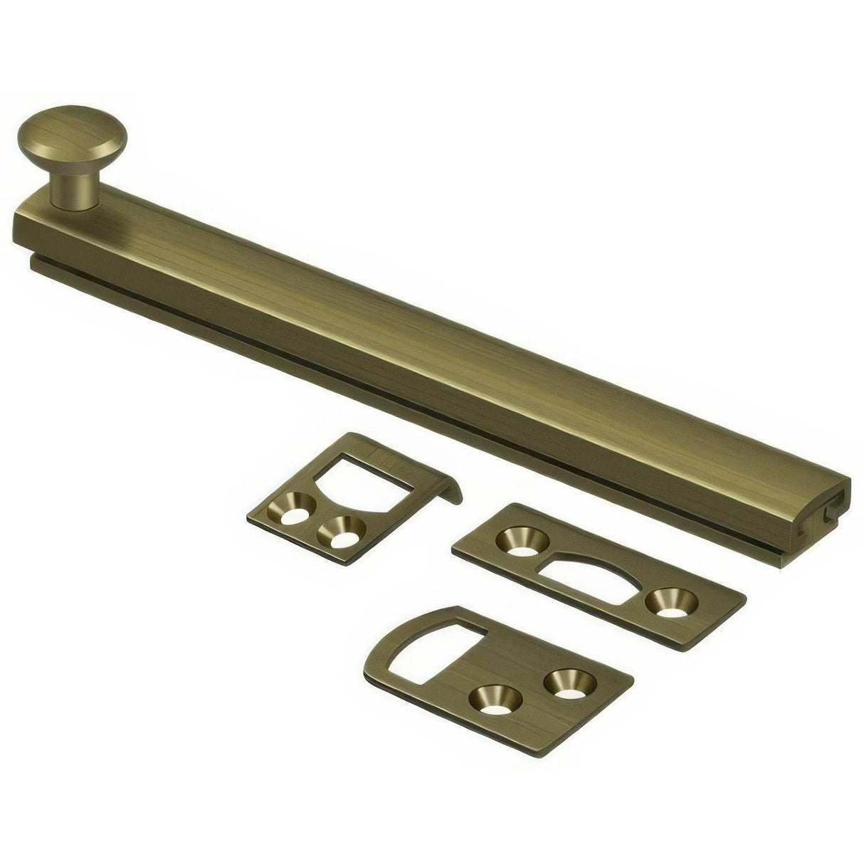 Deltana 6SBCS5 6SBCS 6" Surface Bolt with Concealed Screws Antique Brass