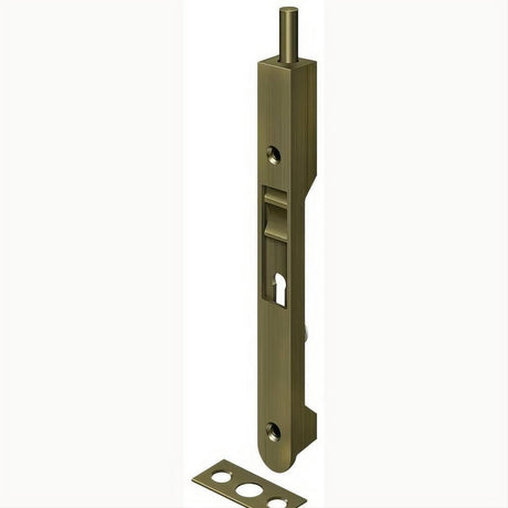 Deltana 7FBR5 7FBR 7" Security Flush Bolt Antique Brass