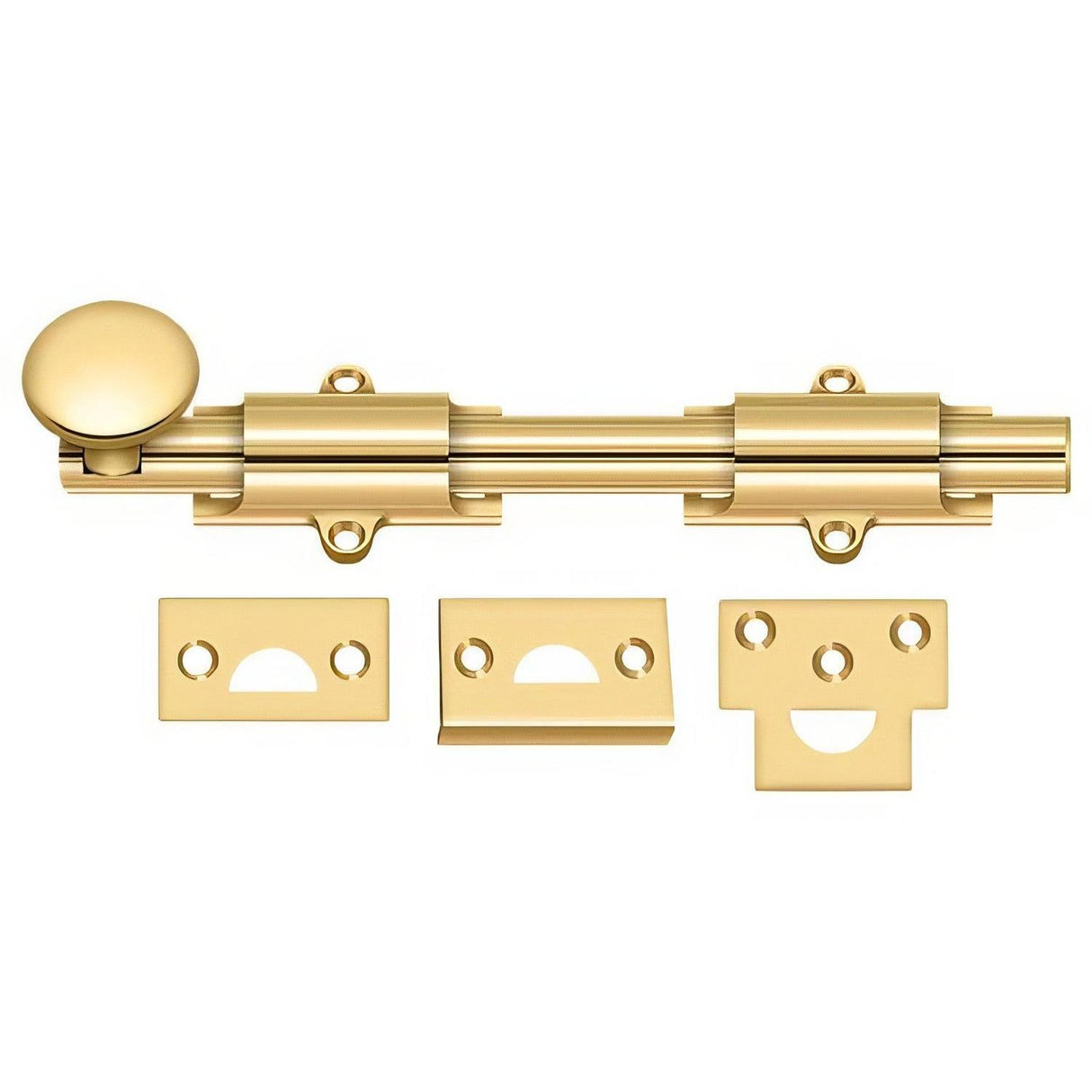 Deltana 8SB003 8SB 8" Solid Brass Surface Bolt Lifetime Polished Brass