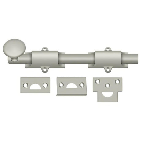 Deltana 8SB15 8SB 8" Solid Brass Surface Bolt Satin Nickel