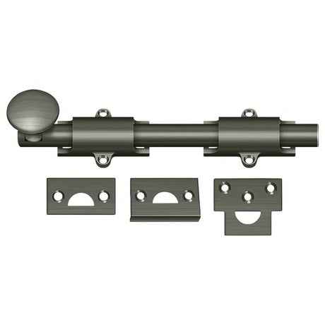 Deltana 8SB15A 8SB 8" Solid Brass Surface Bolt Antique Nickel