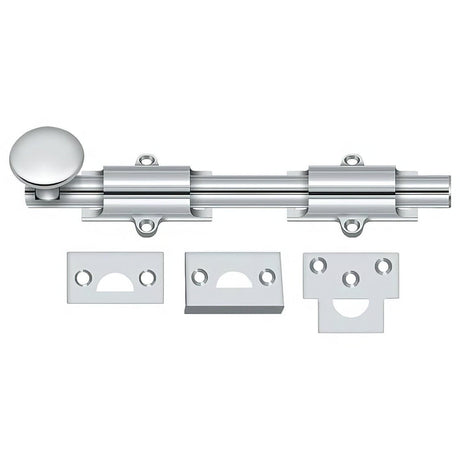 Deltana 8SB26 8SB 8" Solid Brass Surface Bolt Polished Chrome