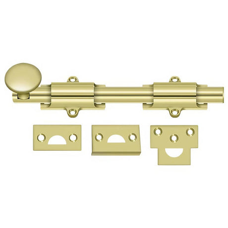 Deltana 8SB3 8SB 8" Solid Brass Surface Bolt Polished Brass