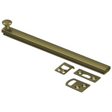 Deltana 8SBCS5 8SBCS 8" Surface Bolt with Concealed Screws Antique Brass