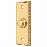 Deltana BBSR333CR003 BBSR333 Rectangular Rope Bell Button Lifetime Polished Brass