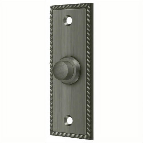 Deltana BBSR333U15A BBSR333 Rectangular Rope Bell Button Antique Nickel