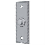 Deltana BBSR333U26D BBSR333 Rectangular Rope Bell Button Brushed Chrome