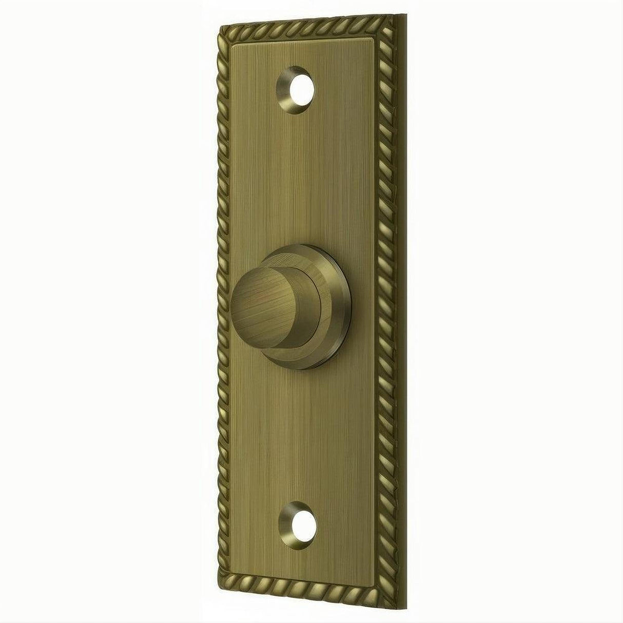 Deltana BBSR333U5 BBSR333 Rectangular Rope Bell Button Antique Brass