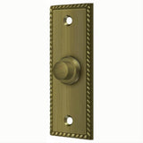 Deltana BBSR333U5 BBSR333 Rectangular Rope Bell Button Antique Brass