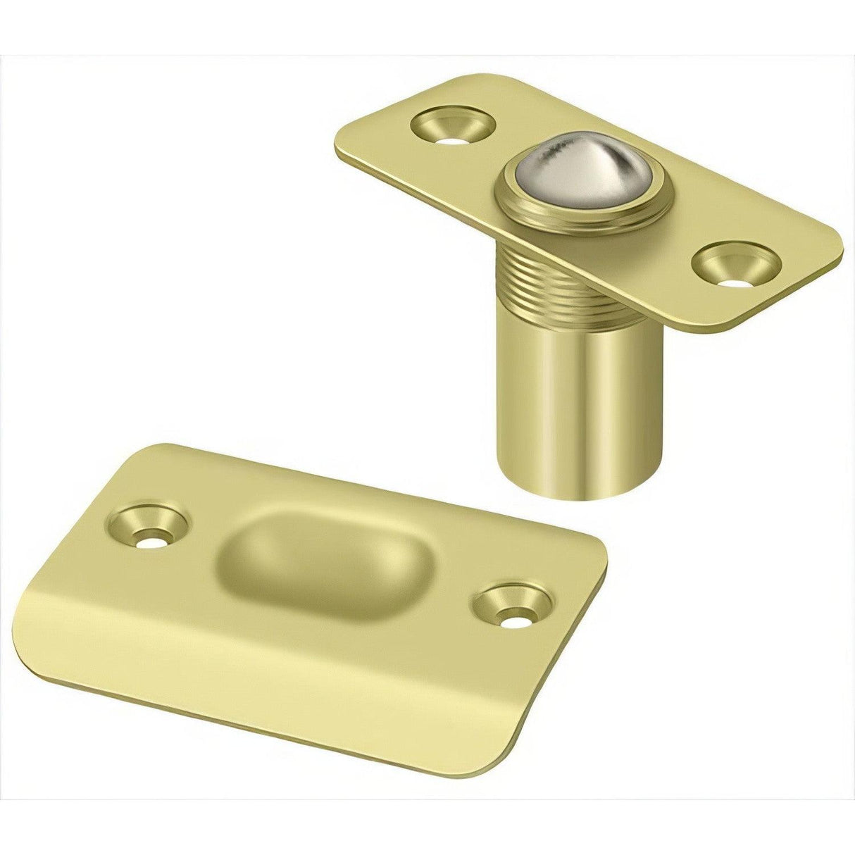 Deltana BC218RU3 BC218RU 2 1/8" x 1" Ball Catch with Round Corners Polished Brass