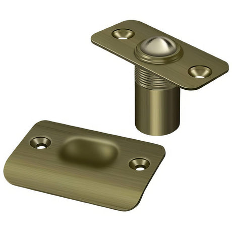 Deltana BC218RU5 BC218RU 2 1/8" x 1" Ball Catch with Round Corners Antique Brass