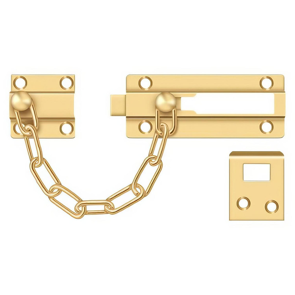 Deltana CDG35CR003 CDG35 7" Door Security Chain Door Bolt Lifetime Polished Brass