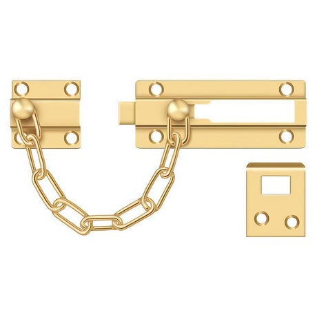 Deltana CDG35CR003 CDG35 7" Door Security Chain Door Bolt Lifetime Polished Brass