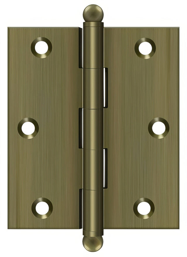 Deltana CH3025U5 CH3025 3" x 2-1/2" Hinge with Ball Tip Finials Antique Brass