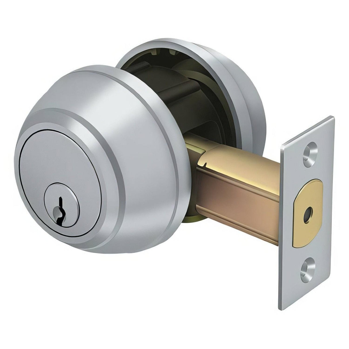 Deltana CL210LM-26D 2-1/2" Grade 1 Commercial Double Cylinder Deadbolt Brushed Chrome
