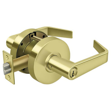 Deltana CL504EVC-3 Clarendon Single Cylinder Grade 2 Storeroom Door Lever Polished Brass