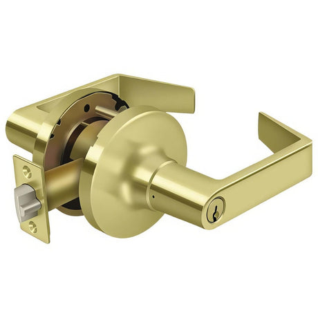 Deltana CL504FLC-3 Clarendon Single Cylinder Grade 1 Storeroom Door Lever Polished Brass