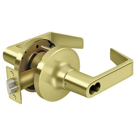 Deltana CL504FRCNC-3 Clarendon Grade 1 Storeroom Door Lever without Cylinder Polished Brass
