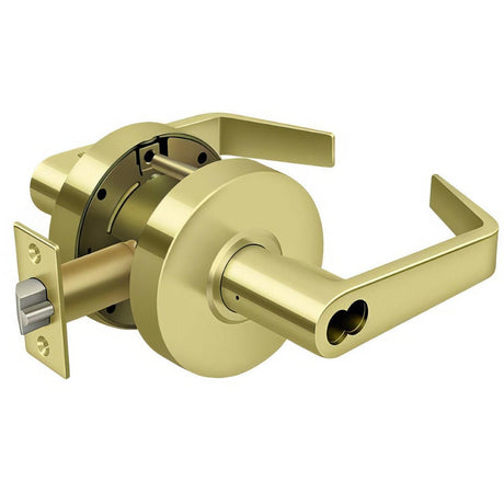 Deltana CL509ECCNC-3 Clarendon Grade 2 Classroom Door Lever without Cylinder Polished Brass
