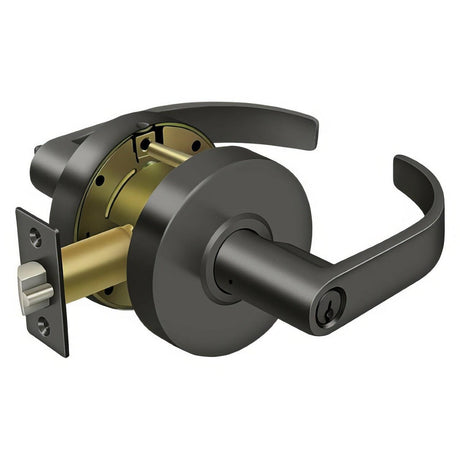 Deltana CL600EVC-10B Modern Single Cylinder Grade 2 Keyed Entry Door Lever Oil Rubbed Bronze