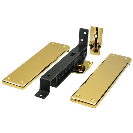 Deltana DASH95CR003 DASH95 3.75" x 9.25" Floor Spring Hinge Set Lifetime Polished Brass