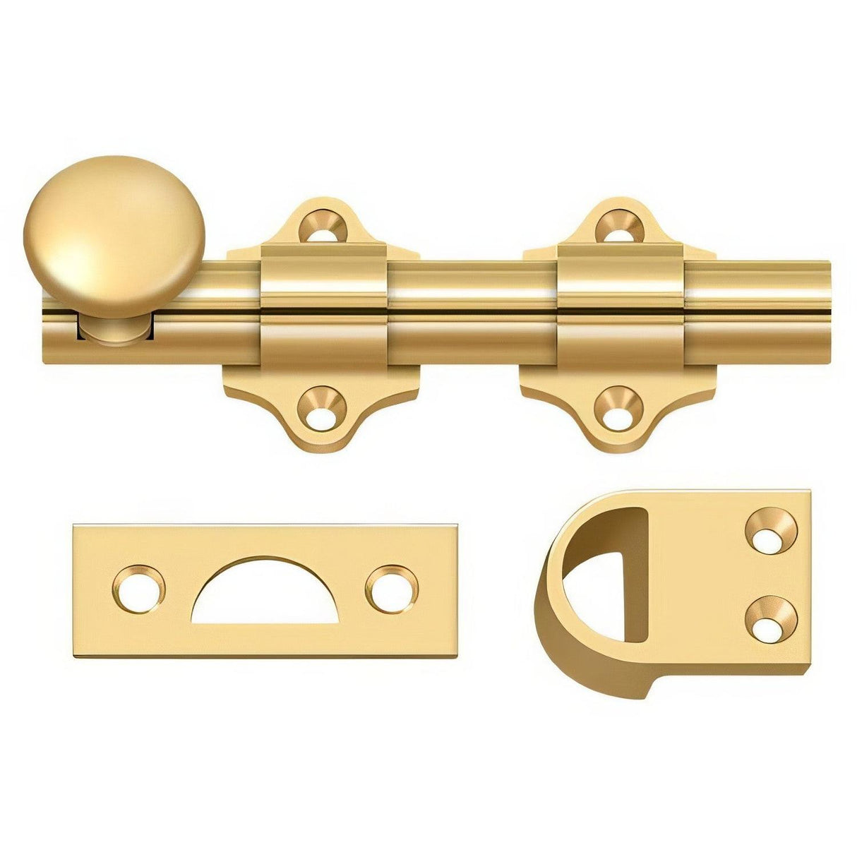 Deltana DDB425CR003 DDB425 4" HD Dutch Door Bolt Lifetime Polished Brass