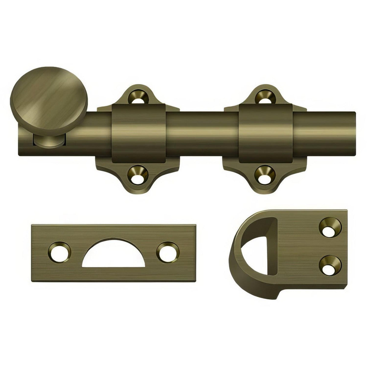 Deltana DDB425U5 DDB425 4" HD Dutch Door Bolt Antique Brass