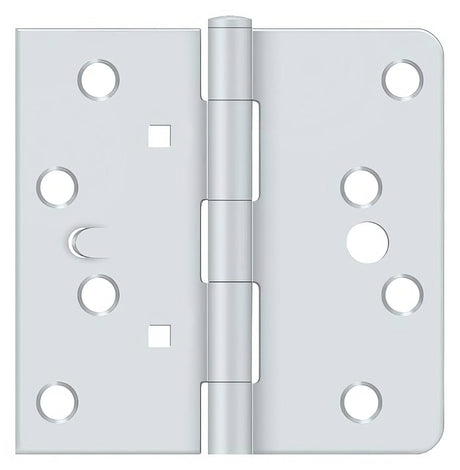 Deltana DE4404TTUSP 4" x 4" 1/4" Radius Corner Plain Bearing Door Hinge