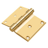 Deltana DHS3035CR003 DHS3035 3" x 3-1/2" Square Corner Door Hinge Lifetime Polished Brass