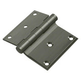 Deltana DHS3035U15A DHS3035 3" x 3-1/2" Square Corner Door Hinge Antique Nickel