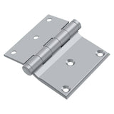 Deltana DHS3035U26D DHS3035 3" x 3-1/2" Square Corner Door Hinge Brushed Chrome