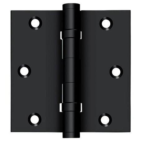 Deltana DSB35B19 DSB35B 3-1/2" x 3-1/2" Square Corner Ball Bearing Door Hinge Paint Black