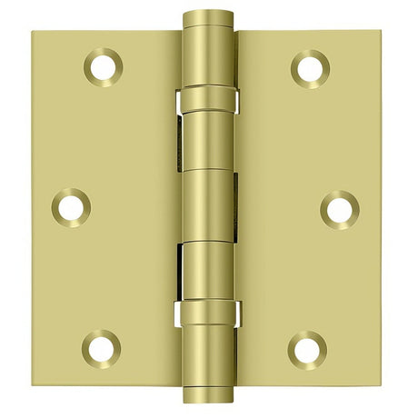 Deltana DSB35B3 DSB35B 3-1/2" x 3-1/2" Square Corner Ball Bearing Door Hinge Polished Brass