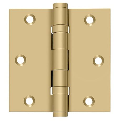 Deltana DSB35B4 DSB35B 3-1/2" x 3-1/2" Square Corner Ball Bearing Door Hinge Brushed Brass