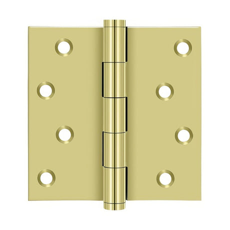 Deltana DSB43-RZ DSB4-RZ 4" x 4" Square Corner Door Hinge Polished Brass