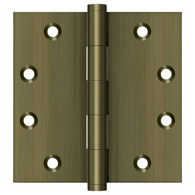Deltana DSB455 DSB45-WD 4-1/2" x 4-1/2" Square Corner Door Hinge Antique Brass
