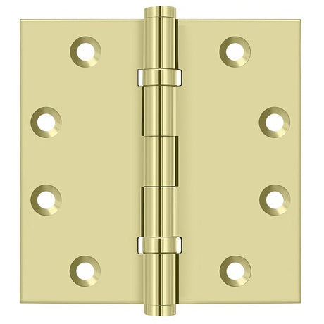 Deltana DSB45B3-UNL DSB45B 4-1/2" x 4-1/2" Square Corner Ball Bearing Door Hinge Unlaquered