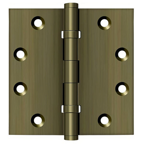 Deltana DSB45B5 DSB45B 4-1/2" x 4-1/2" Square Corner Ball Bearing Door Hinge Antique Brass