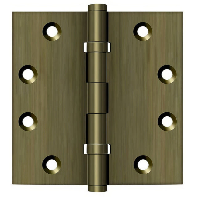 Deltana DSB45B5 DSB45B 4-1/2" x 4-1/2" Square Corner Ball Bearing Door Hinge Antique Brass