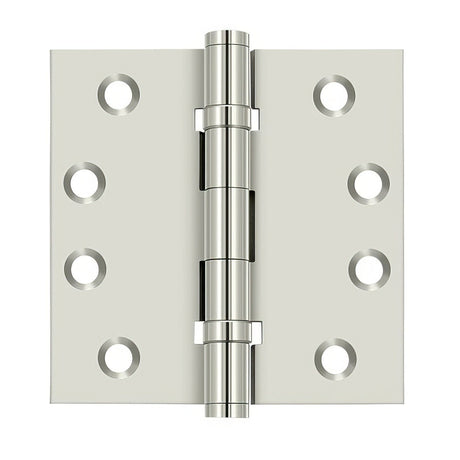 Deltana DSB4B14 DSB4B 4" x 4" Square Corner Ball Bearing Door Hinge Polished Nickel