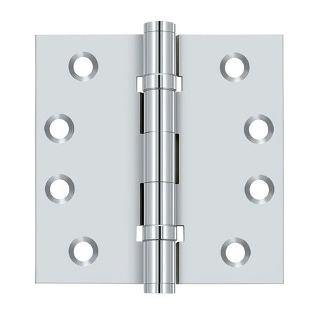 Deltana DSB4B26 DSB4B 4" x 4" Square Corner Ball Bearing Door Hinge Polished Chrome