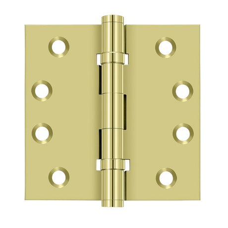 Deltana DSB4B3 DSB4B 4" x 4" Square Corner Ball Bearing Door Hinge Polished Brass