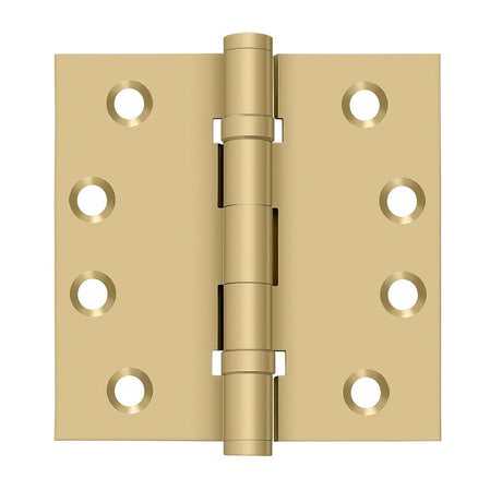Deltana DSB4B4 DSB4B 4" x 4" Square Corner Ball Bearing Door Hinge Satin Brass