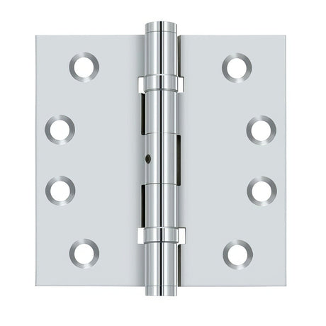 Deltana DSB4NB26 DSB4NB 4" x 4" NRP Square Corner Ball Bearing Door Hinge Polished Chrome