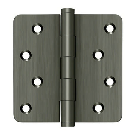 Deltana DSB4R415A-RZ DSB4R4-RZ 4" x 4" 1/4" Radius Corner Ball Bearing Door Hinge Antique Nickel